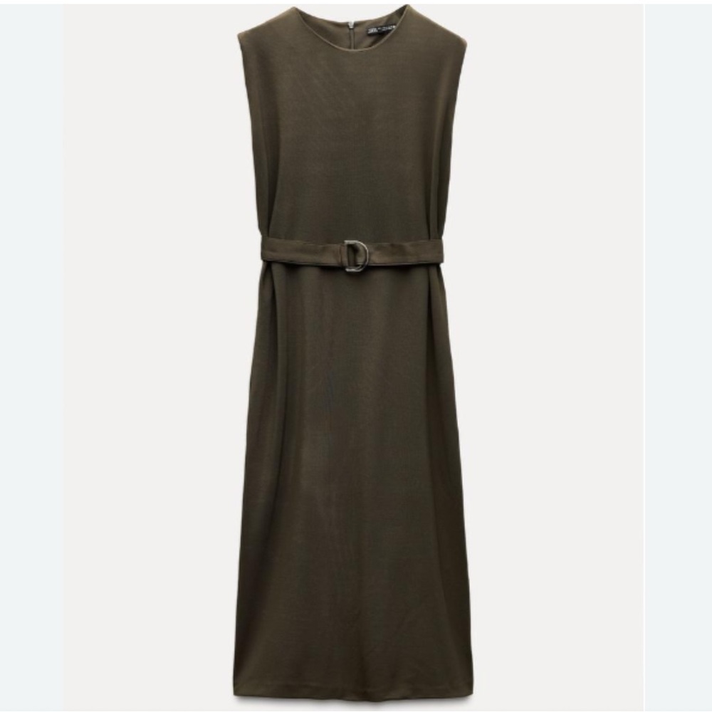 NWT New Zara Column Belted Midi Dress  S 
Super Chic, Transitional